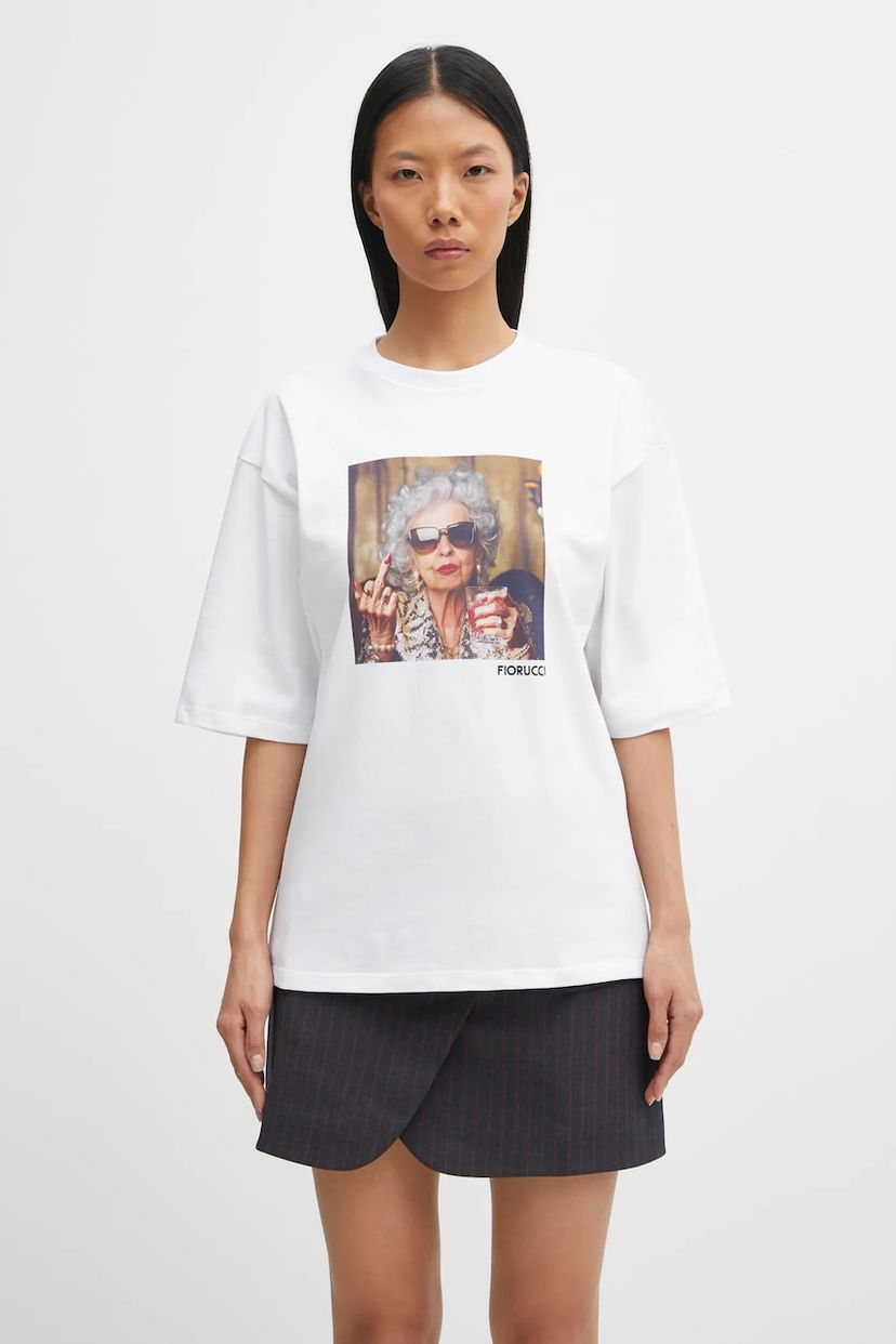 Majica Fiorucci Oldies but Goldies Print Relaxed Fit T-Shirt Bela | W25FWJTS004CJ01WH04