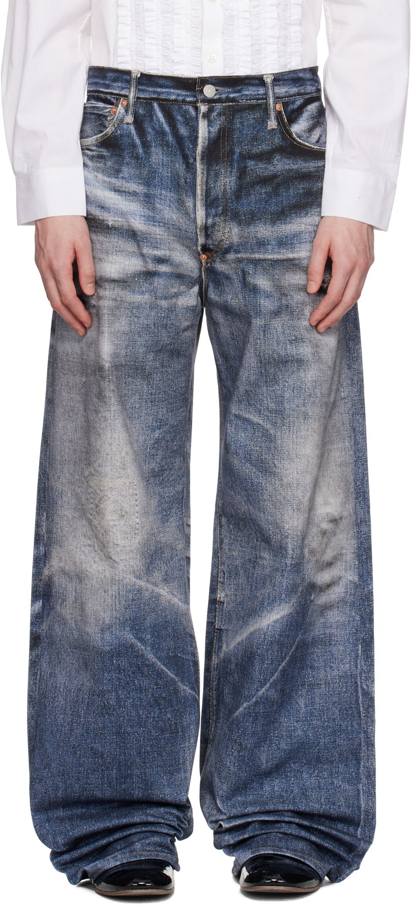 Kavbojke Junya Watanabe Junya Watanabe Levi's Edition Inkjet W Name Berberjin Jeans Modra | WO-P905-100