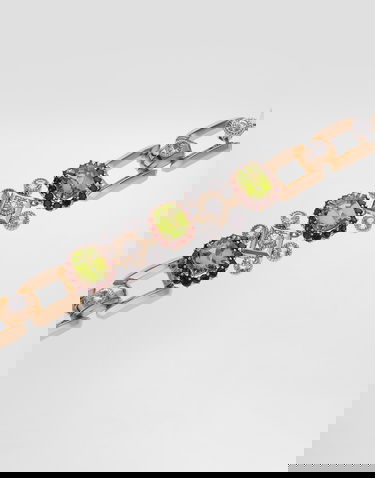 Zapestnica Dolce & Gabbana Dolce & Gabbana Peridot and Crystal Embellished Chain Bracelet Večbarvna | WBSA6GWPER187583, 1