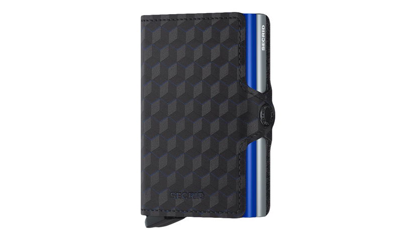 Denarnica Secrid Optical Patterned Wallet Črna | TOP-Titanium-Blue