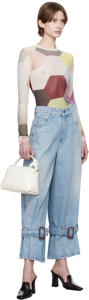 Bodi JW Anderson JW Anderson Patchwork Print Sheer Long Sleeve T-Shirt Večbarvna | JO0138-PG1722, 4