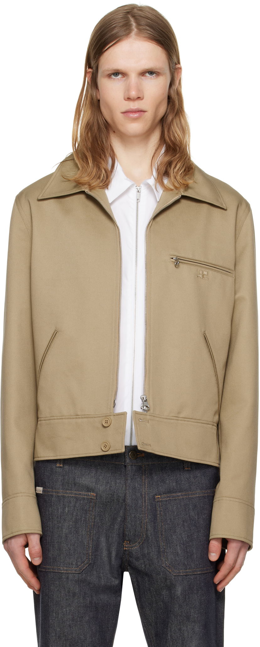 Jakna Courrèges Courrèges Zipped Jacket Bež | 125CBL251PL0178