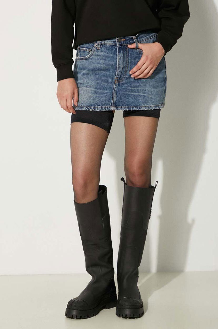 Krila Fiorucci Denim Mini Skirt Modra | W01FPDSK077DN01DN02