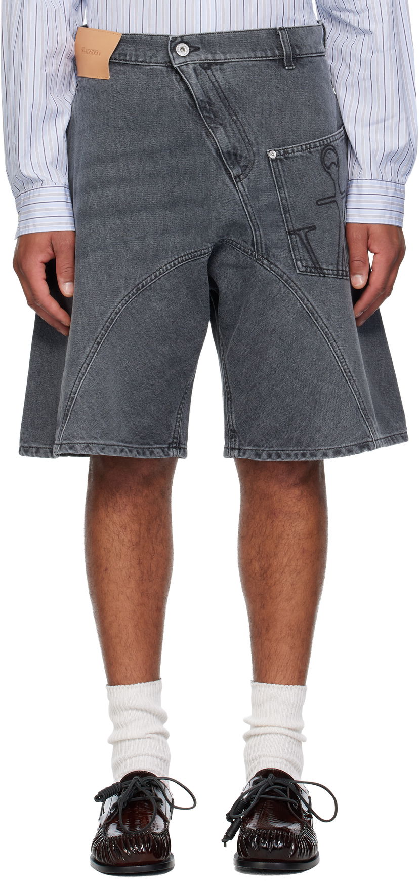 Kratke hlače JW Anderson Twisted Workwear Denim Shorts Siva | DT0123-PG1745