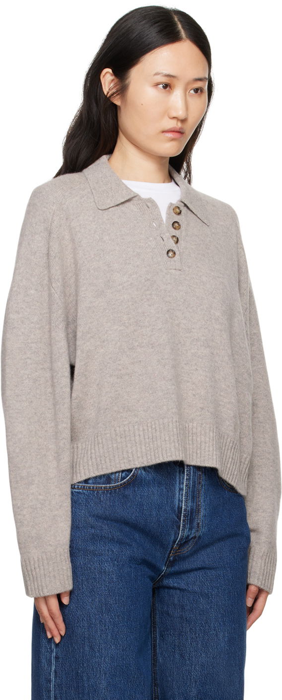 Pleteni pulover Loulou de Saison Loulou de Saison Homere Polo Sweater Bež | HOMERE, 1