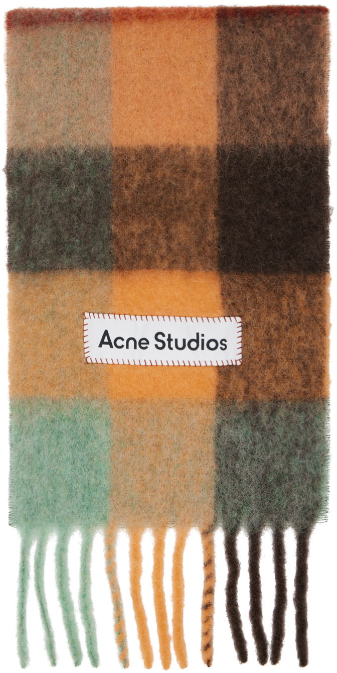 Šala Acne Studios Check Scarf Oranžna | CA0084-, 0