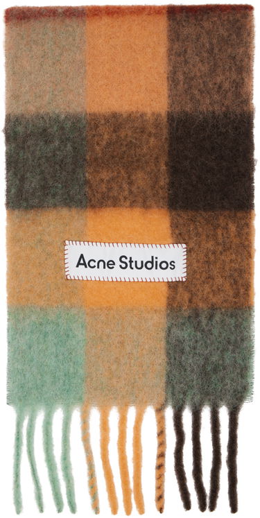Šala Acne Studios Check Scarf Oranžna | CA0084-, 0