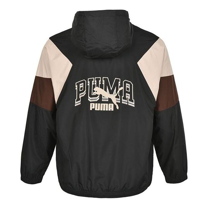 Vetrovka Puma Colorblock Logo Hoodie Jacket Črna | 538603-01