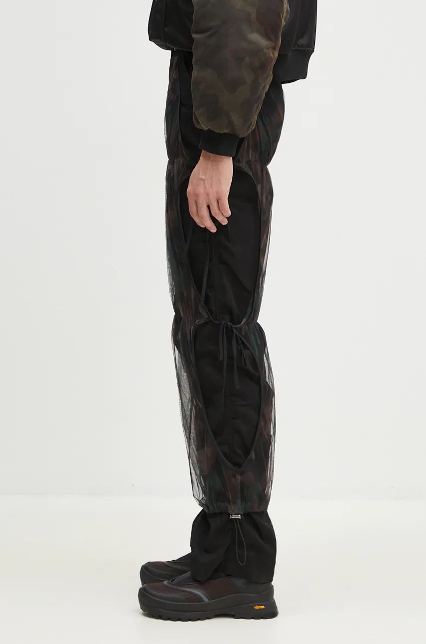 Hlače Andersson Bell Camouflage Mesh Layered Tying Pants Črna | apa767w, 1