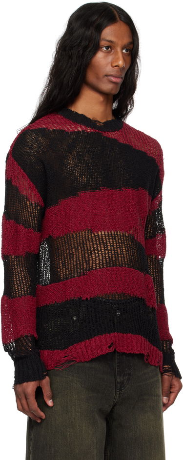 Pleteni pulover Andersson Bell Andersson Bell Striped Distressed Knit Sweater Rdeča | atb1284m, 1