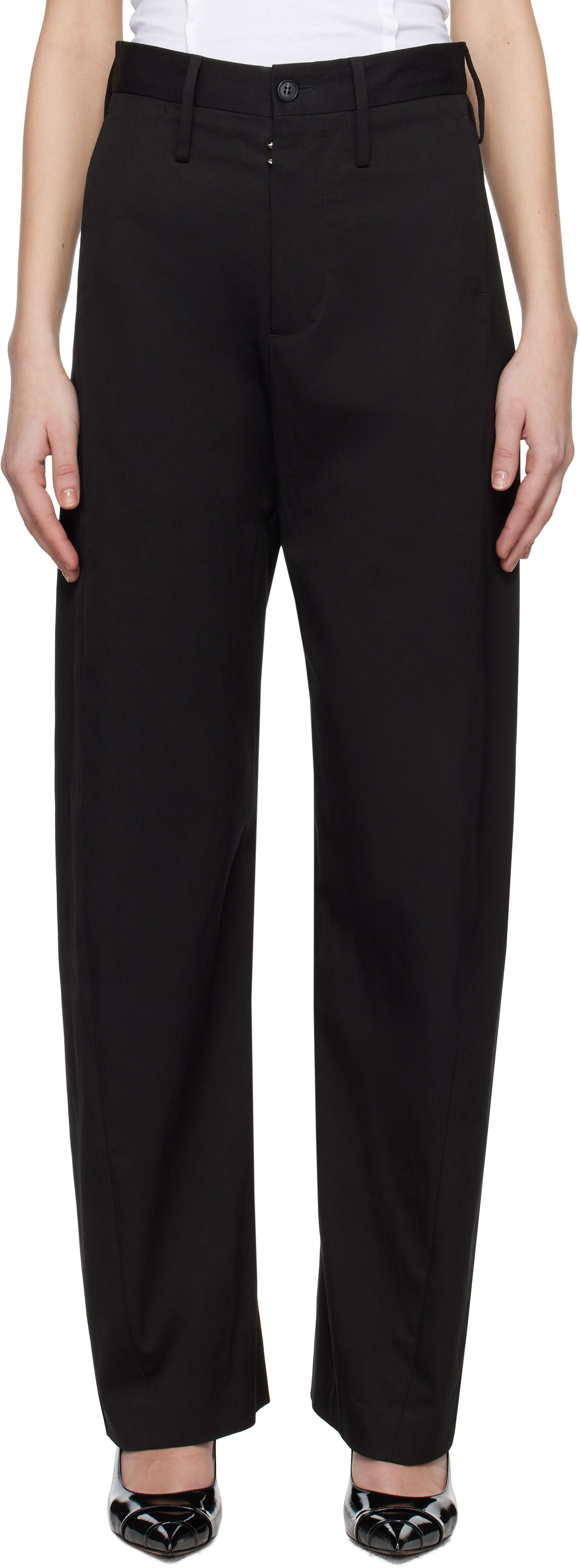 Hlače Maison Margiela MM6 Maison Margiela Light Cotton Gabardine Trousers Črna | S62KB0237 M35451, 0