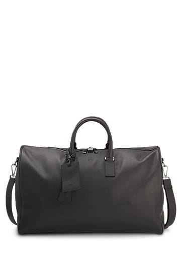 Potovalna torba BOSS BECKHAM x BOSS Grained Leather Holdall with Address Tag Črna | 50549409