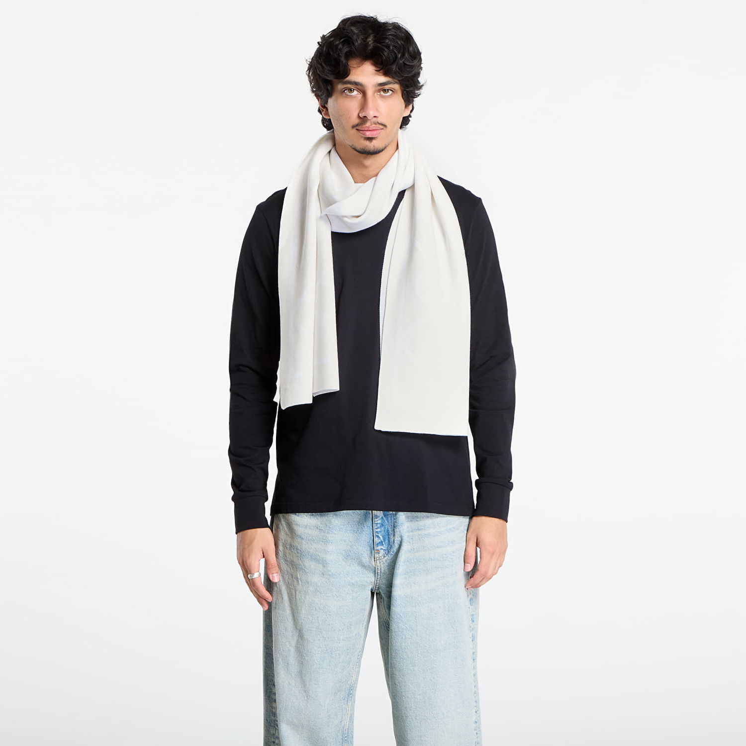 Šala CALVIN KLEIN Calvin Klein Emblem Aop Fine Scarf Bela | LV04D8051G FUP, 0