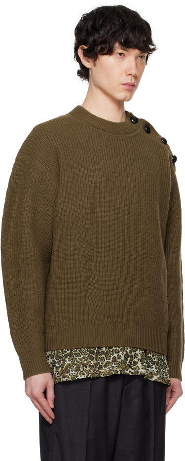 Pleteni pulover ISABEL MARANT Isabel Marant Rudel Shoulder Button Ribbed Knit Sweater Črna | 25PPU0651HA-C1L03H, 4