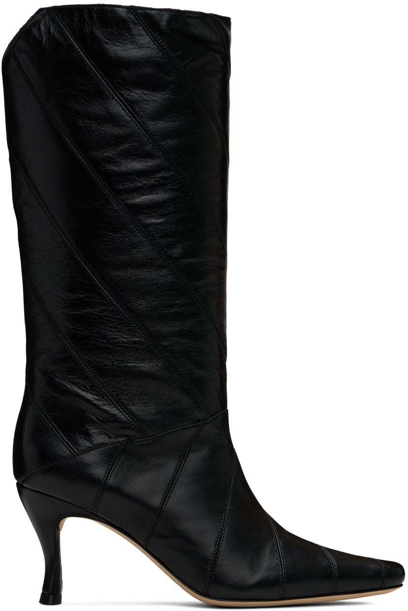 Oblačila BY FAR BY FAR Steph Creased Leather Boots Črna | MWFBO061LL002BK001PL