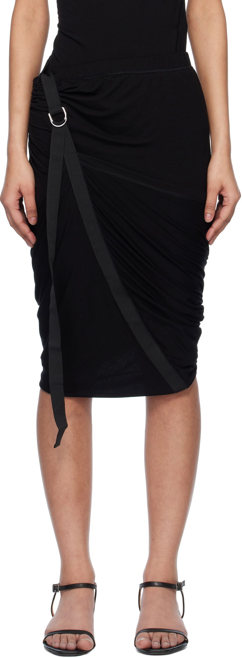 Krila Helmut Lang Helmut Lang Wind Midi Skirt Črna | O09HW302