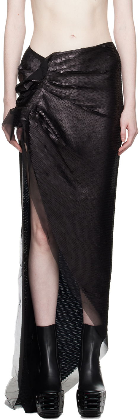Krila Rick Owens Edfu Maxi Skirt Črna | RO02C1372 SEM1, 0