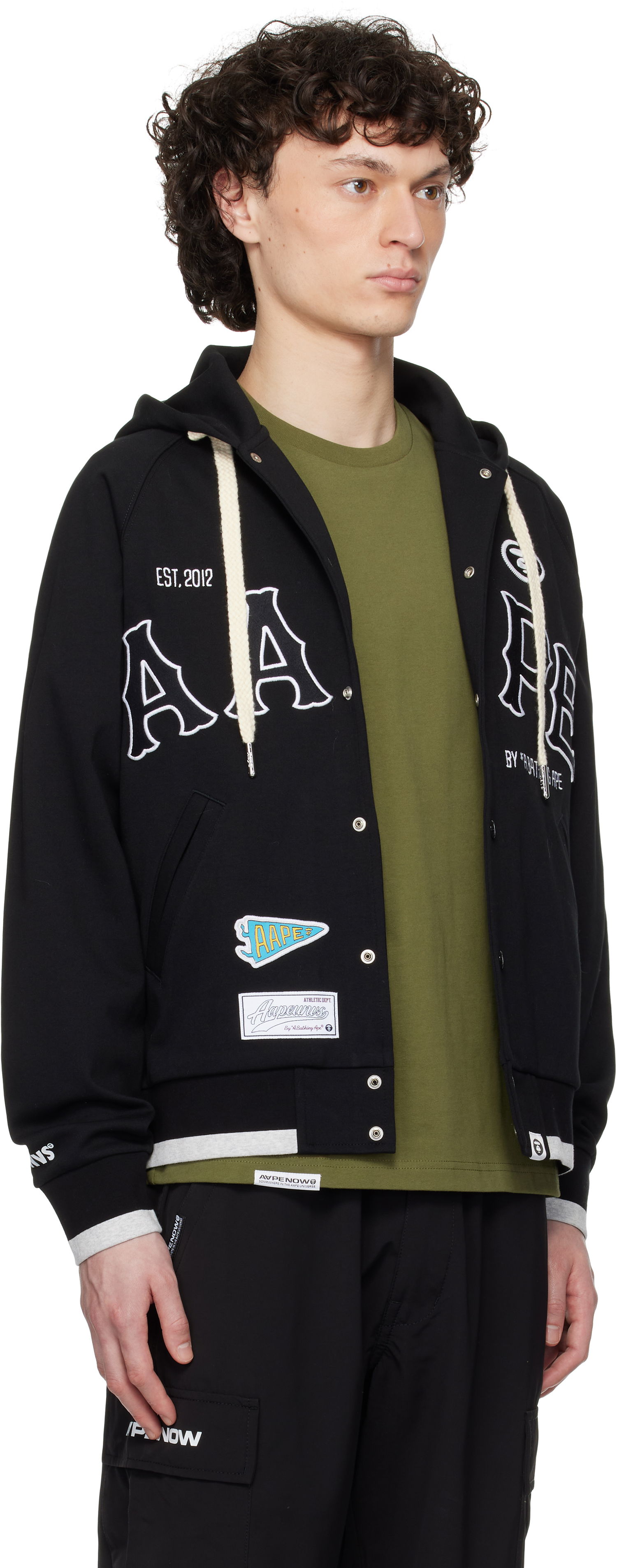 Bomber jakna AAPE by A Bathing Ape AAPE by A Bathing Ape Main Zip Up Hooded Jacket Črna | AAPSWMC323XXNBKX, 1