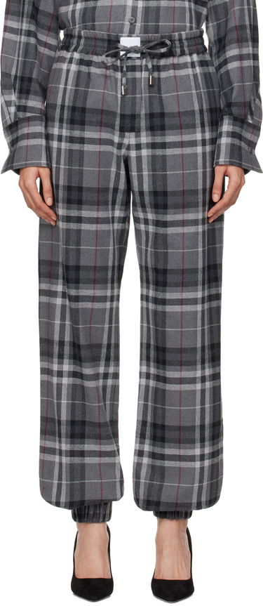 Trenirka The Attico Attico Plaid Drawstring Jogger Pants Siva | 250WCP00257 CCC050AA, 0