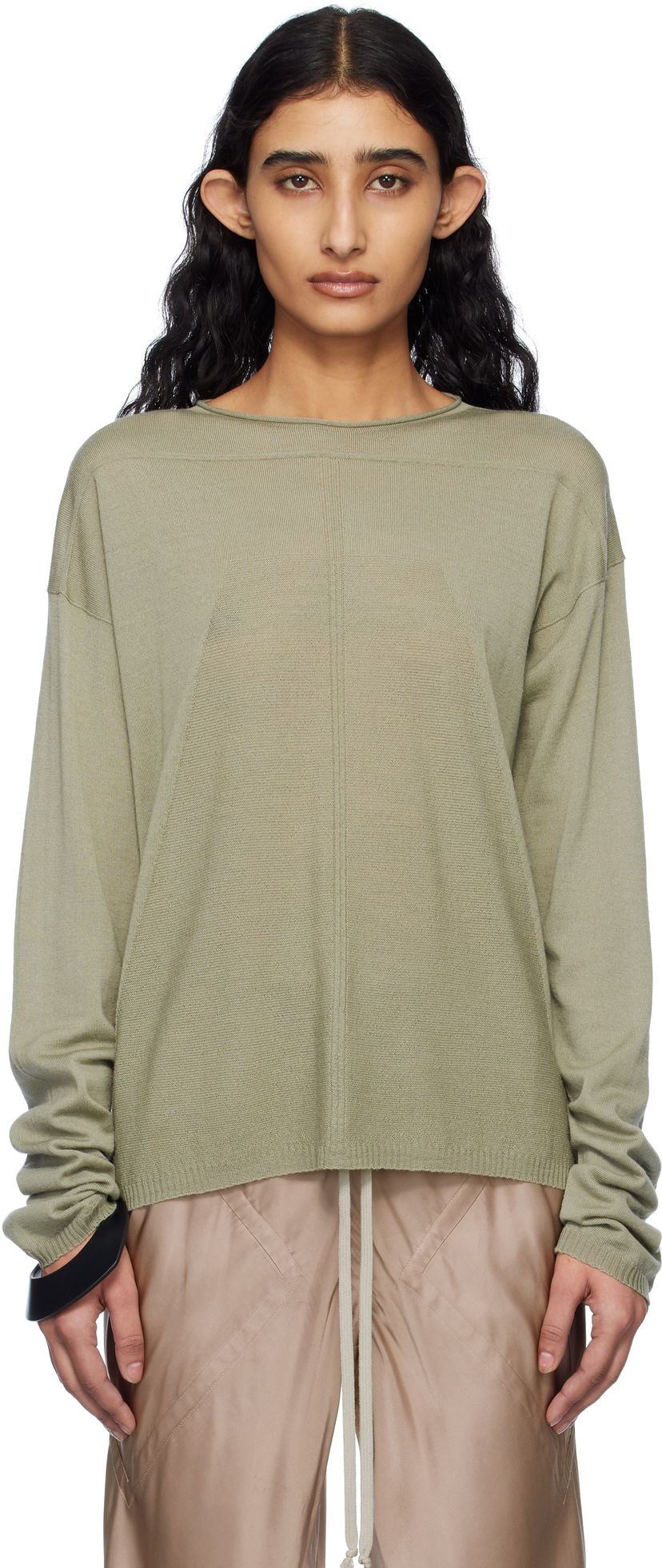 Pleteni pulover Rick Owens Rick Owens Hollywood Pull Sweater Zelena | RP01E7612 ML