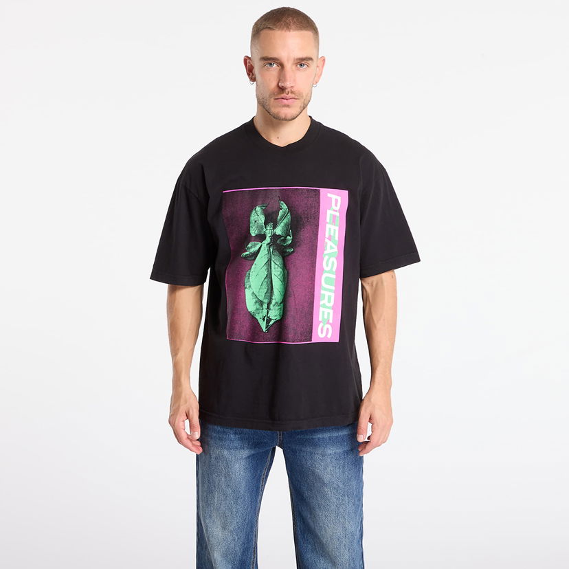 Majica Pleasures PLEASURES Leaf T-Shirt Črna | P25F073-BLACK