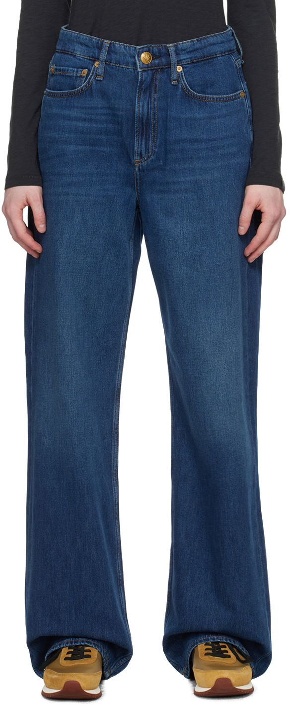 Kavbojke rag & bone Rag & Bone Indigo Logan Wide Leg Jeans Modra | WDD23F2935BOAN
