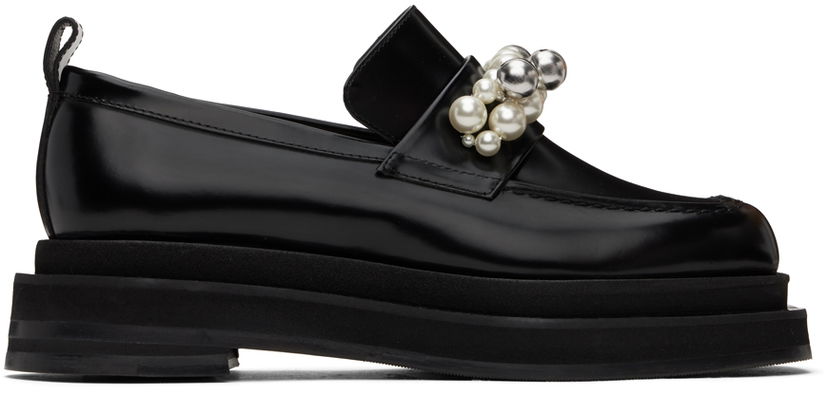 Oblačila Simone Rocha Simone Rocha Bell Charm Heart Toe Platform Loafers Črna | LOF1B 0740