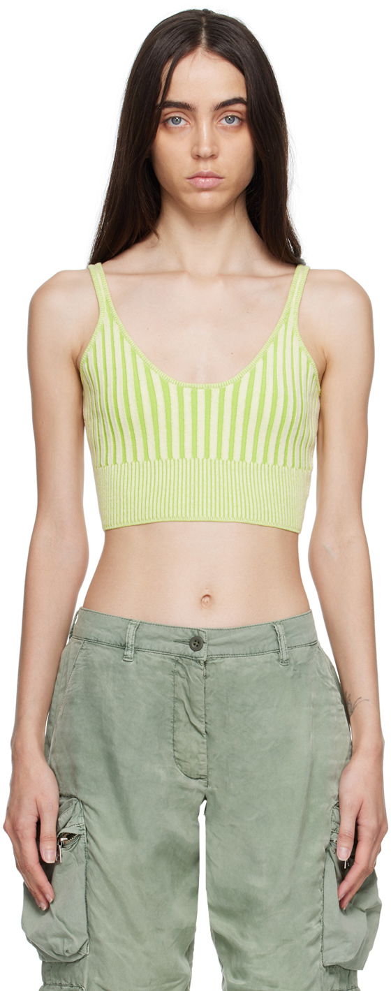 Majica brez rokavov John Elliott Scoop Neck Striped Tank Top Zelena | WA045C13334A