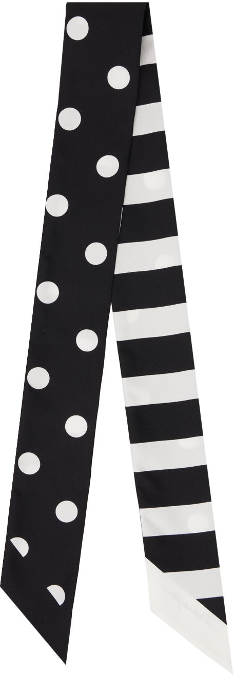 Šala Dolce & Gabbana Striped & Polka-Dot Headscarf Črna | FS215AGDCLA, 1