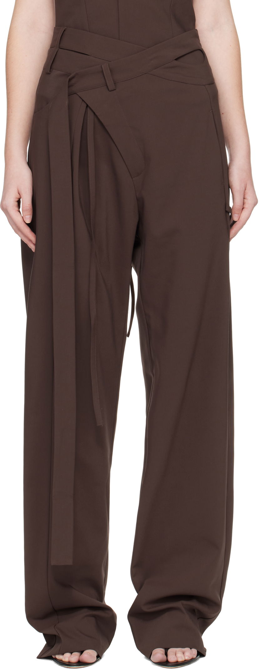 Hlače Ottolinger Ottolinger Signature Wrap Suit Pants Rjava | 123-201523-03