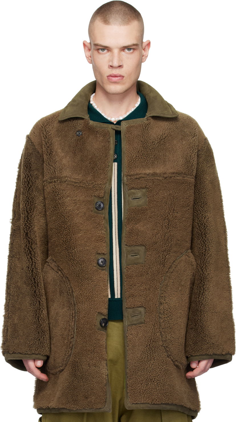 Plašči Bode Reversible Shearling Coat Zelena | MRF24OW016