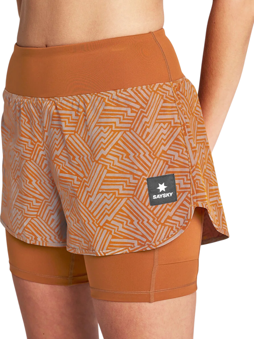 Kratke hlače Saysky Reflective Pace 2 in 1 Shorts 3" Oranžna | owrsh23c1051-owrsh23c1051