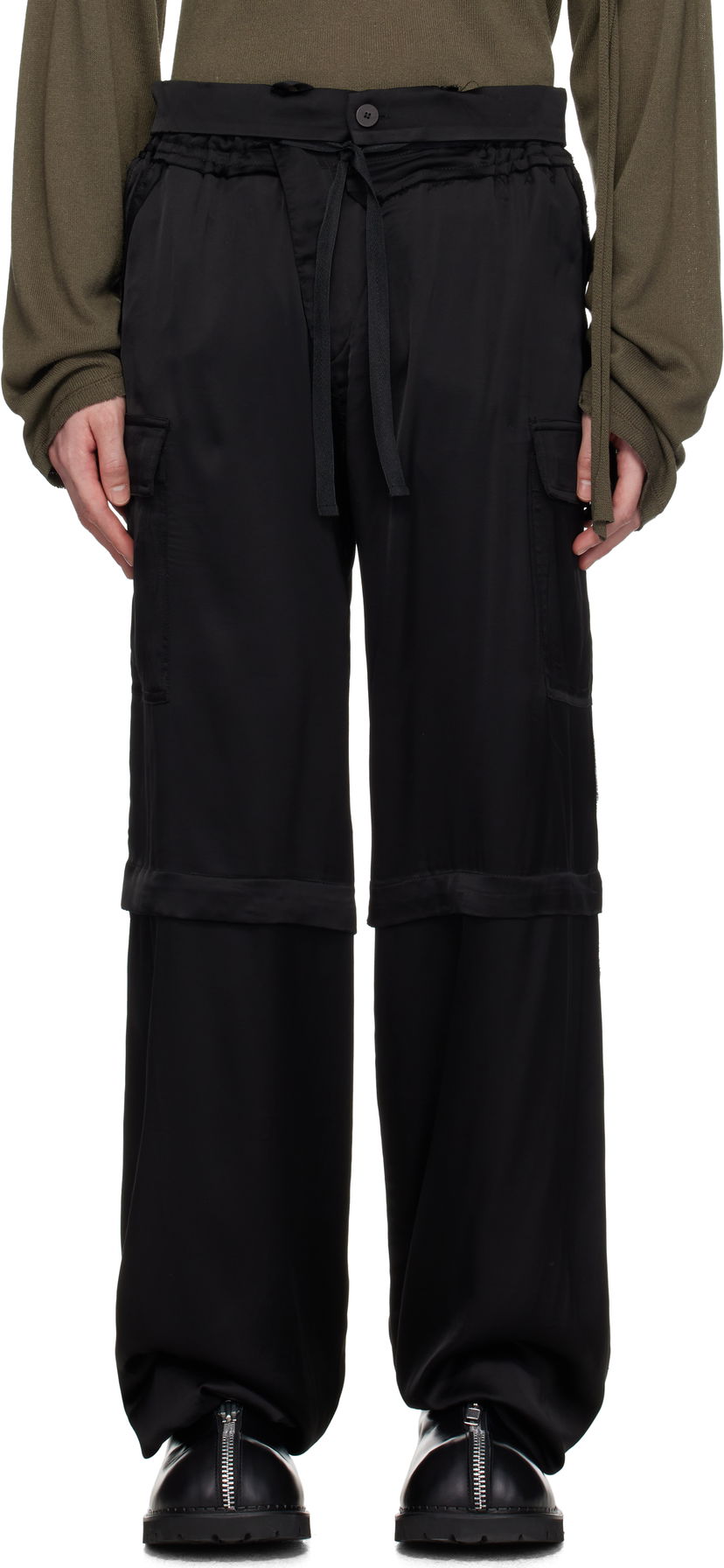 Cargo hlače Ottolinger Ottolinger Baggy Cargo Pants Črna | 111-200111-01