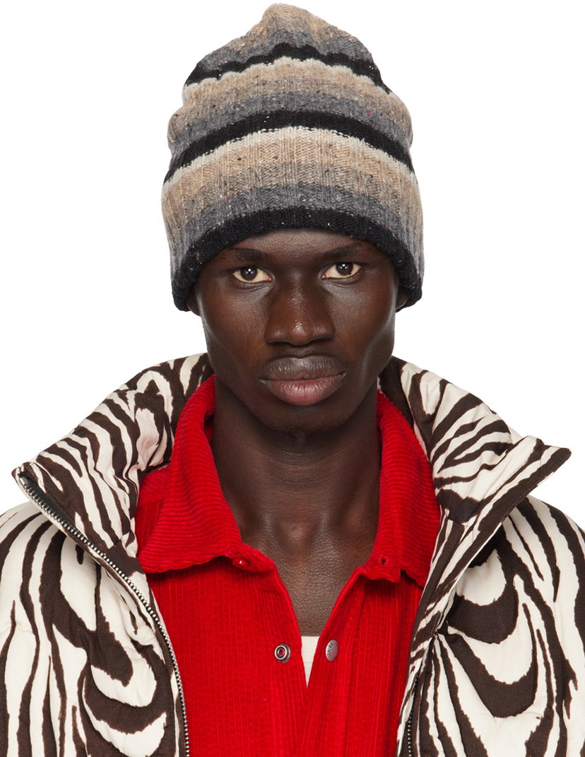 Beanie ERL Wool Striped Beanie Rjava | ERL09K007