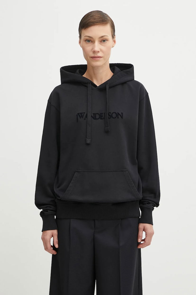 Pulover JW Anderson JW Anderson Logo Embroidery Hoodie Črna | JW0231.PG1632