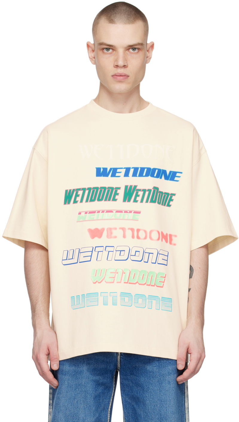 Majica We11done Printed T-Shirt Bež | WD-TT3-21-801-U-IV, 0