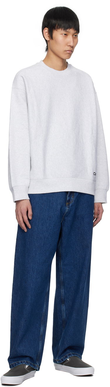 Pleteni pulover Carhartt WIP Label Script Sweatshirt Siva | I034429, 3