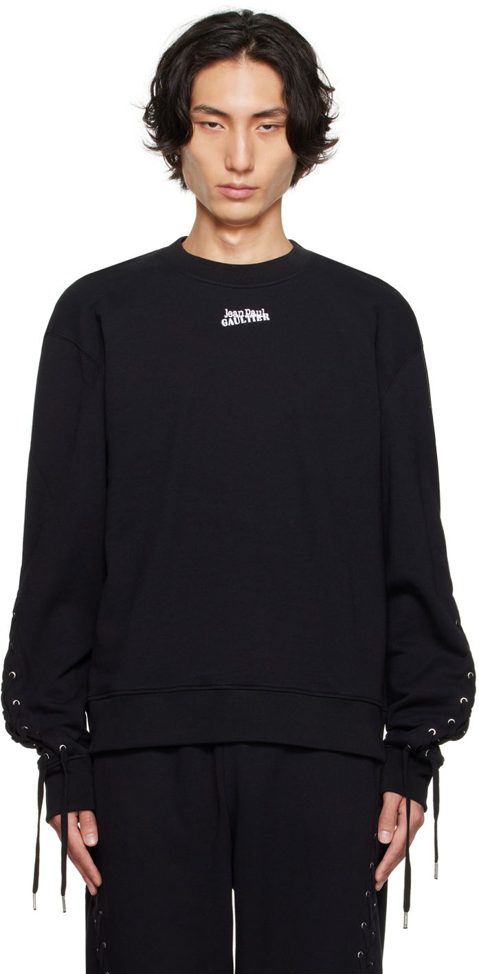 Pulover Jean Paul Gaultier Gaultier The Lace-Up Sweatshirt Črna | 23/12-U-SW024B-J033-00