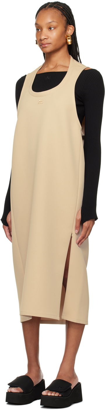 Obleke Courrèges Courrèges Holistic Midi Dress Bež | 124CRO367PL0007, 3
