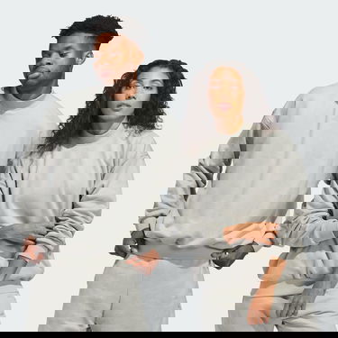 Pleteni pulover adidas Performance Basketball Sueded 3/4 Half-Zip Crewneck Siva | IN7698, 1