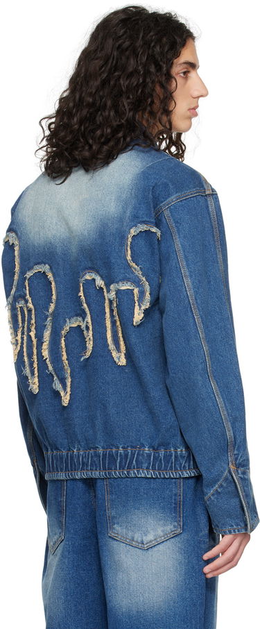 Bomber jakna We11done We11done Faded Denim Jacket Modra | WD-DJ1-23-329-U-BL, 2