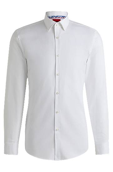 Srajce BOSS Slim Fit Easy-Iron Oxford Cotton Shirt Bela | 50534066