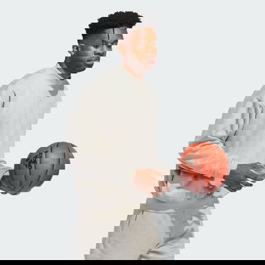 Pleteni pulover adidas Performance Basketball Sueded 3/4 Half-Zip Crewneck Siva | IN7698, 3