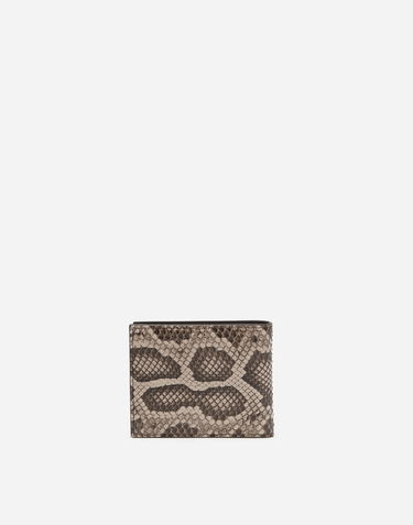 Denarnica Dolce & Gabbana Dolce & Gabbana Python Leather Bifold Wallet with Crossover DG Logo Bež | BP2463A204387145, 2