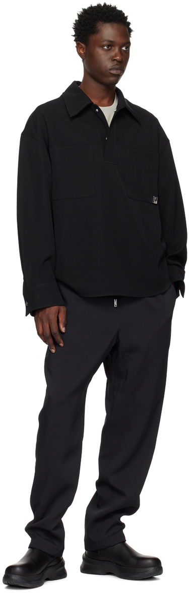 Hlače WOOYOUNGMI WOOYOUNGMI Drawstring Trousers Črna | W231PT23, 3