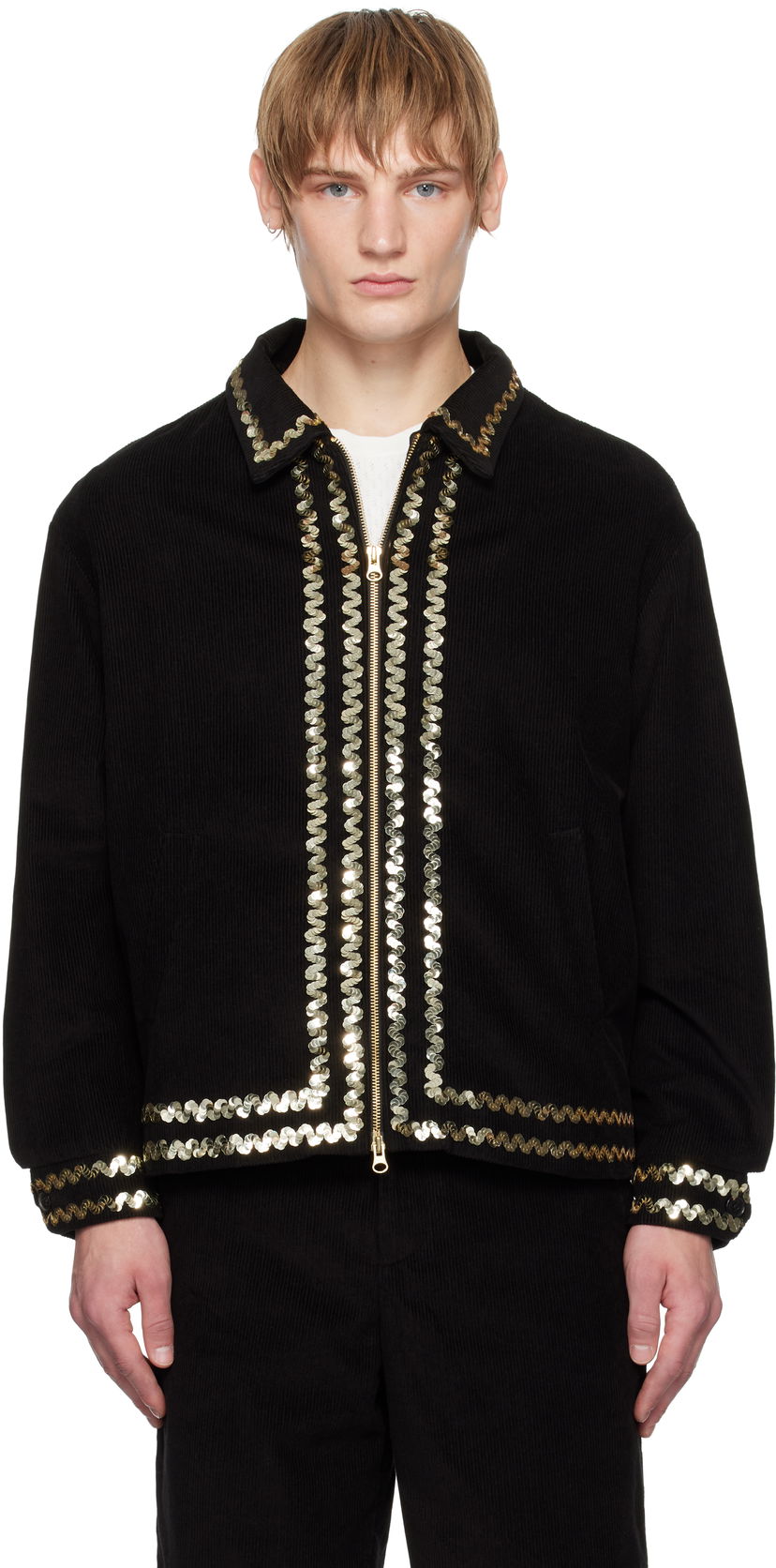 Jakna Bode Sequined Corduroy Jacket Črna | MRF24JA007