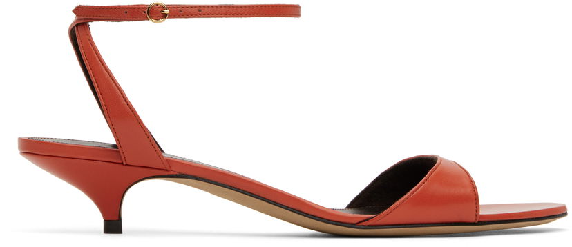 Obleke The Row The Row Vika Ankle Strap Kitten Heel Sandals Rdeča | F1583-SL1