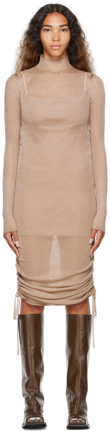 Obleke Dion Lee Dion Lee Drape Mini Dress Bež | A7620P22