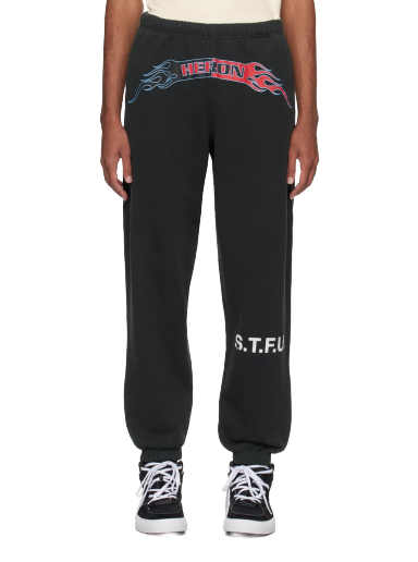 Trenirka HERON PRESTON Flaming Sweatpants Črna | HMCH027F23JER0031025