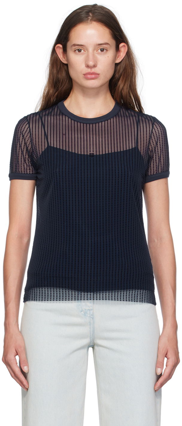 Majica Givenchy Navy Slim Fit Polka Dots T-Shirt Črna | BW70CE20GJ410